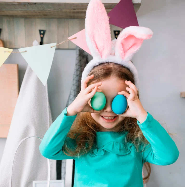 bunny easter girl eggs