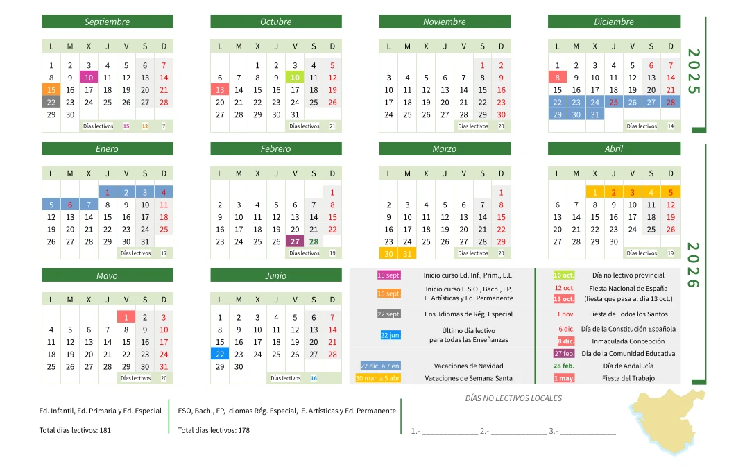 calendario escolar cadiz 2025 2026