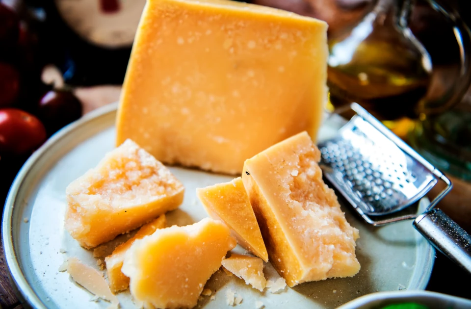 large parmesan cheese plate