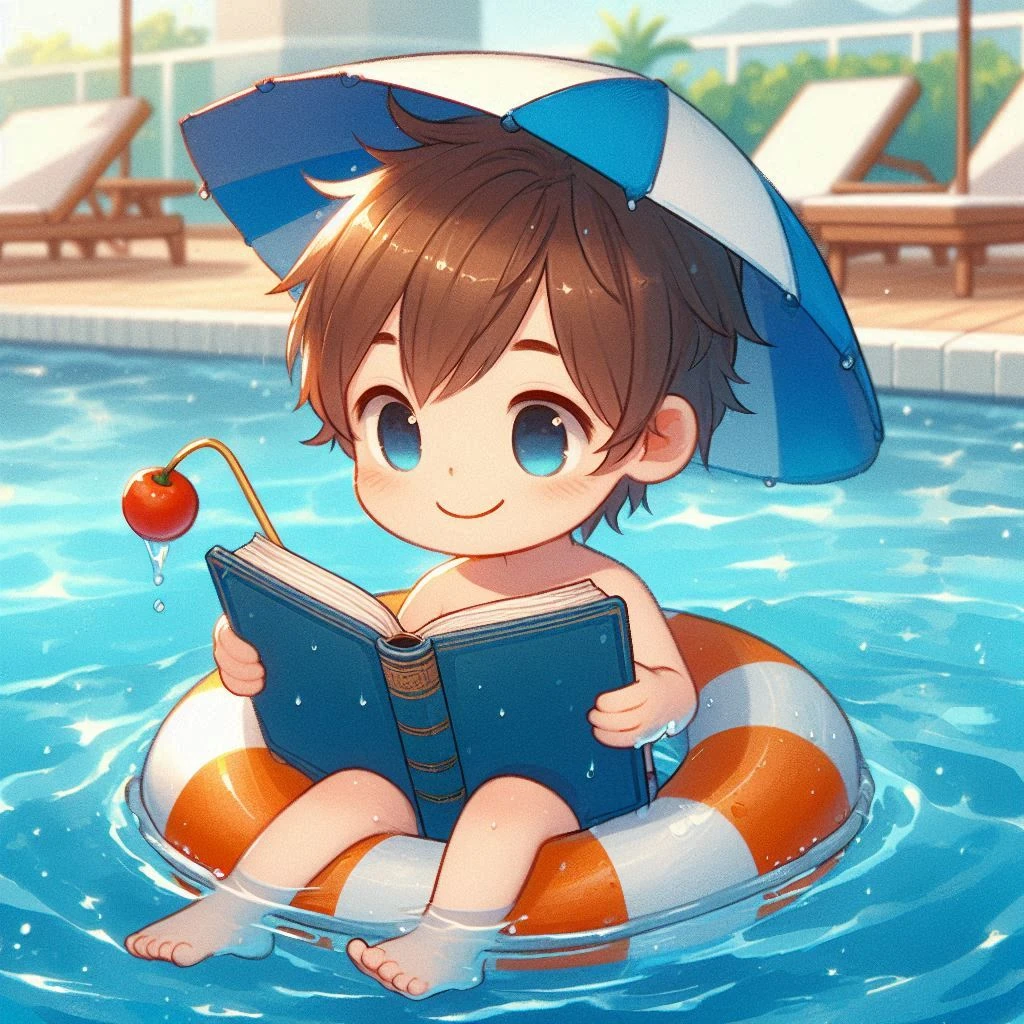 nino piscina leyendo