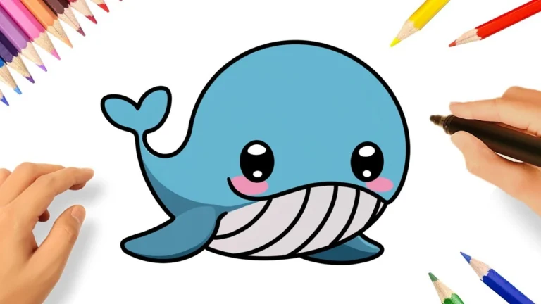 pintar cetaceos kawaii