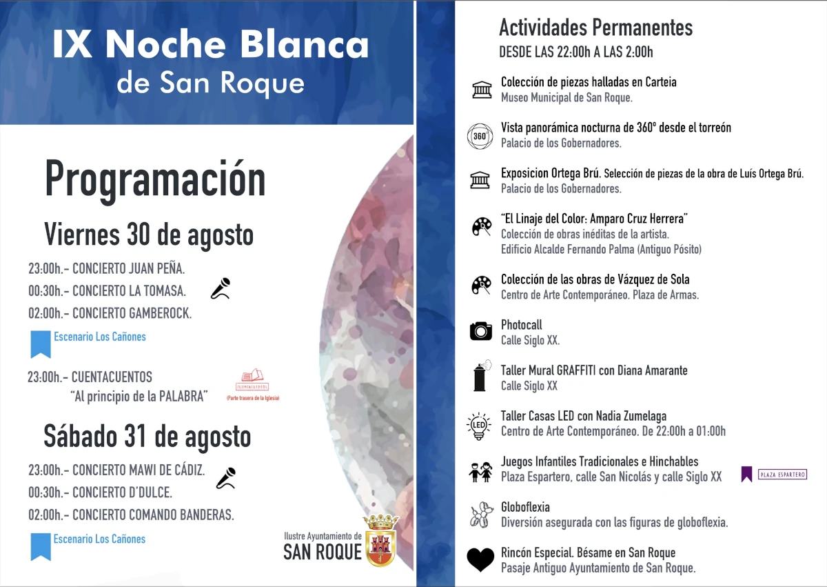 programa noche blanca san roque 2024 programa noche blanca san roque 2024