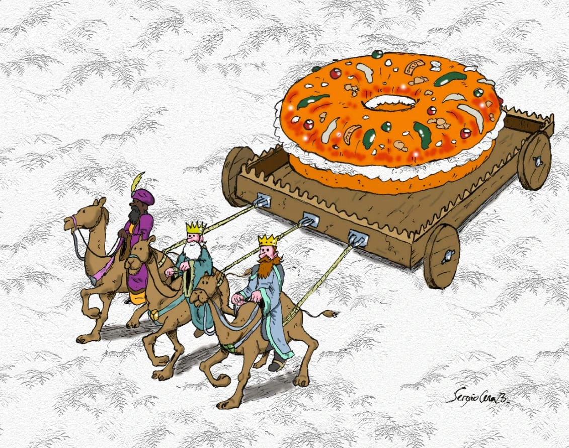 reyes magos con roscon