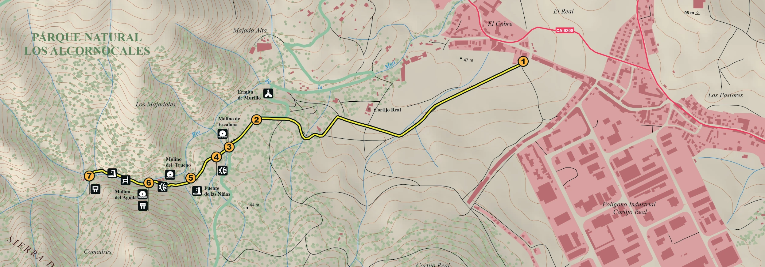 riodelamiel mapa sendero