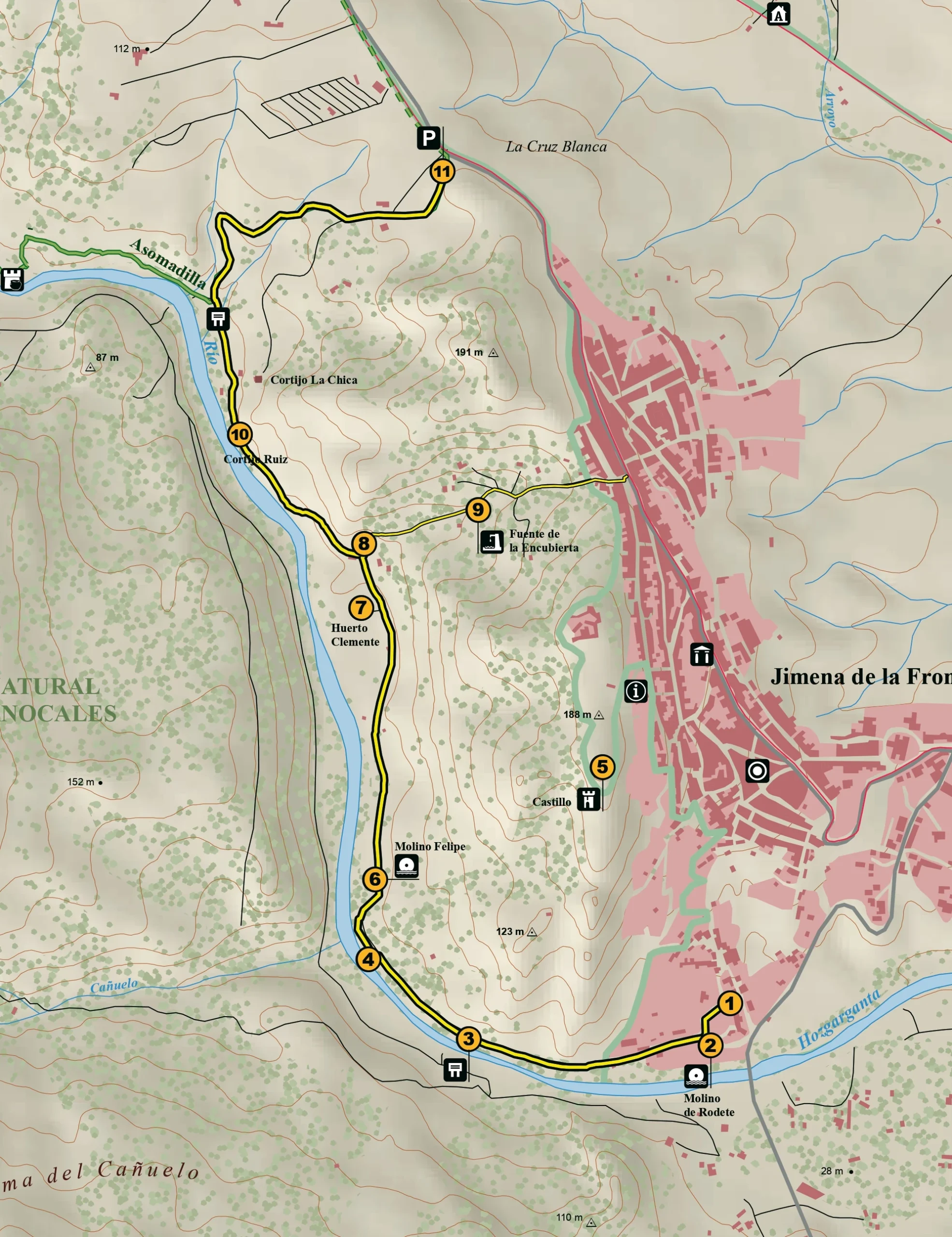 riodelamiel mapa sendero