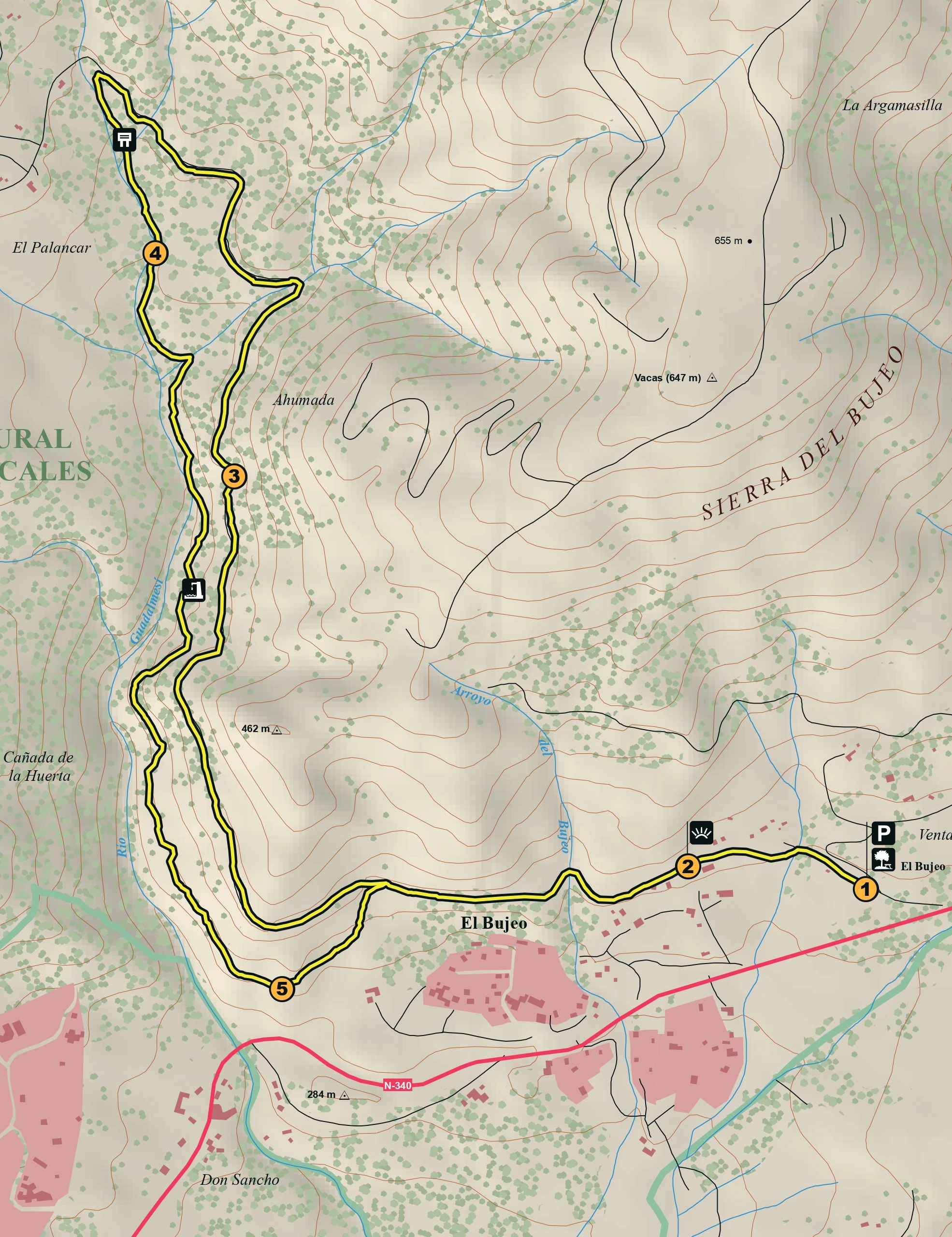 riodelamiel mapa sendero