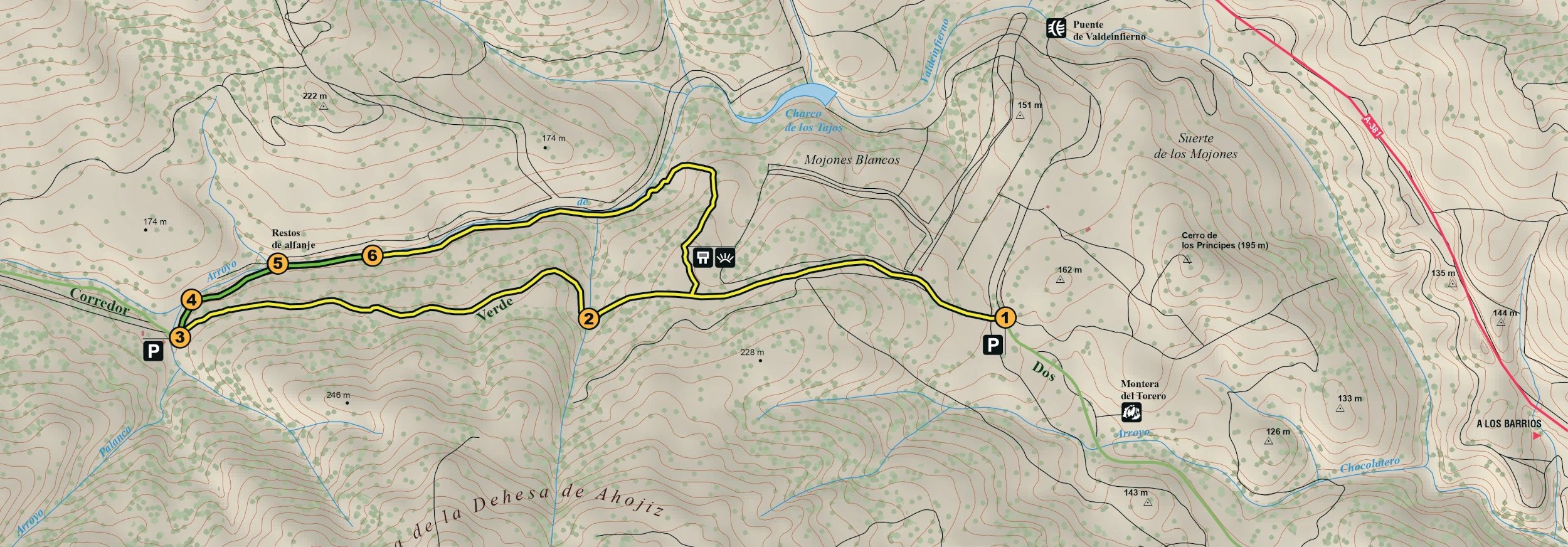 riodelamiel mapa sendero