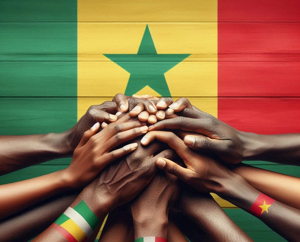 senegal bandera manios unidas
